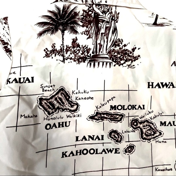 4 for $20 SALE! Koko Keiki Hawaii Vintage Infant Hawaiian Top, Map Print, 12 mo. - Picture 3 of 7